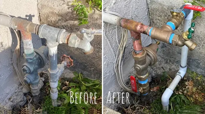 Pipe Repair Before and After Images in Upland, CA